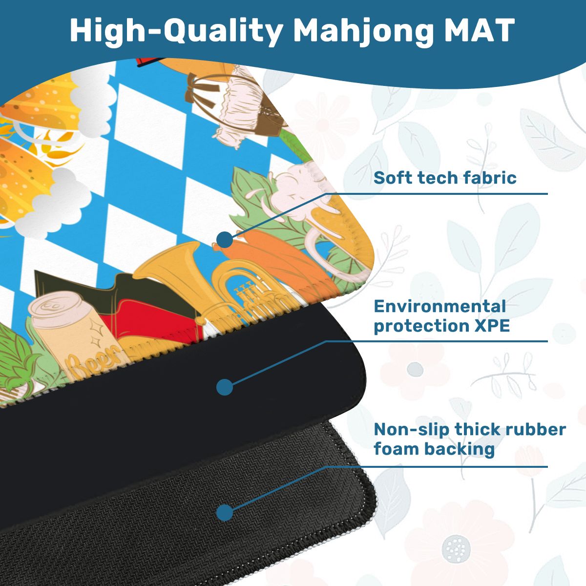 Pretzels, Pungs & Pilsner Oktoberfest Mahjong Mat - Splash of Color Co.