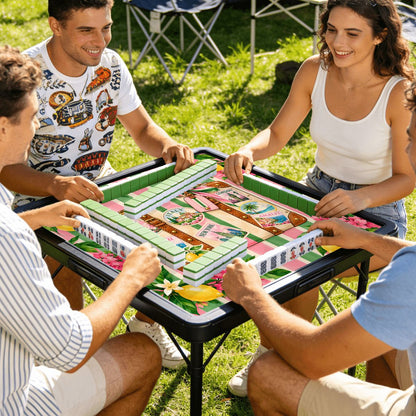 Mini Mahjong Travel Mat, Pink Green Preppy Design - Splash Of Mahj And Color Co.