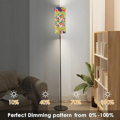 Heritage Floral Green Coral Blue Floor Lamp Modern Standing Lamp