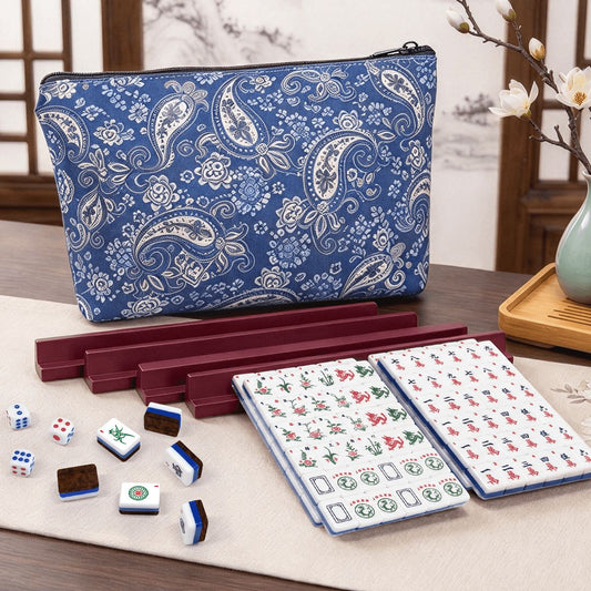 Rustic Faux Leather Design 3Layer Mini American Mahjong Set