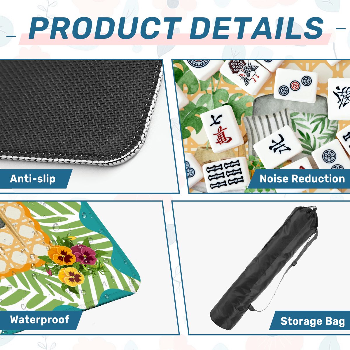 Houseplants And Critters Mahjong Mat - Splash of Color Co.