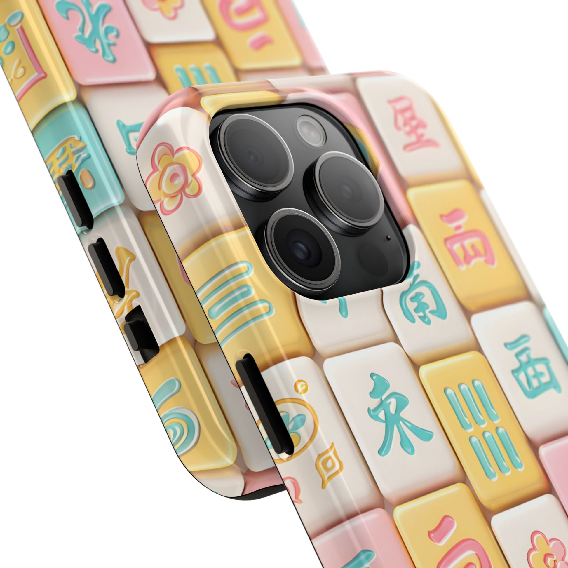 Pastel Mahjong Tile Phone Case | Cute Asian Game Pattern, Durable Protective Case - Splash of Color Co.