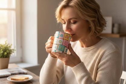 Pastel Mahjong Tile Pattern Mug | Accent Coffee Mug - Splash of Color Co.
