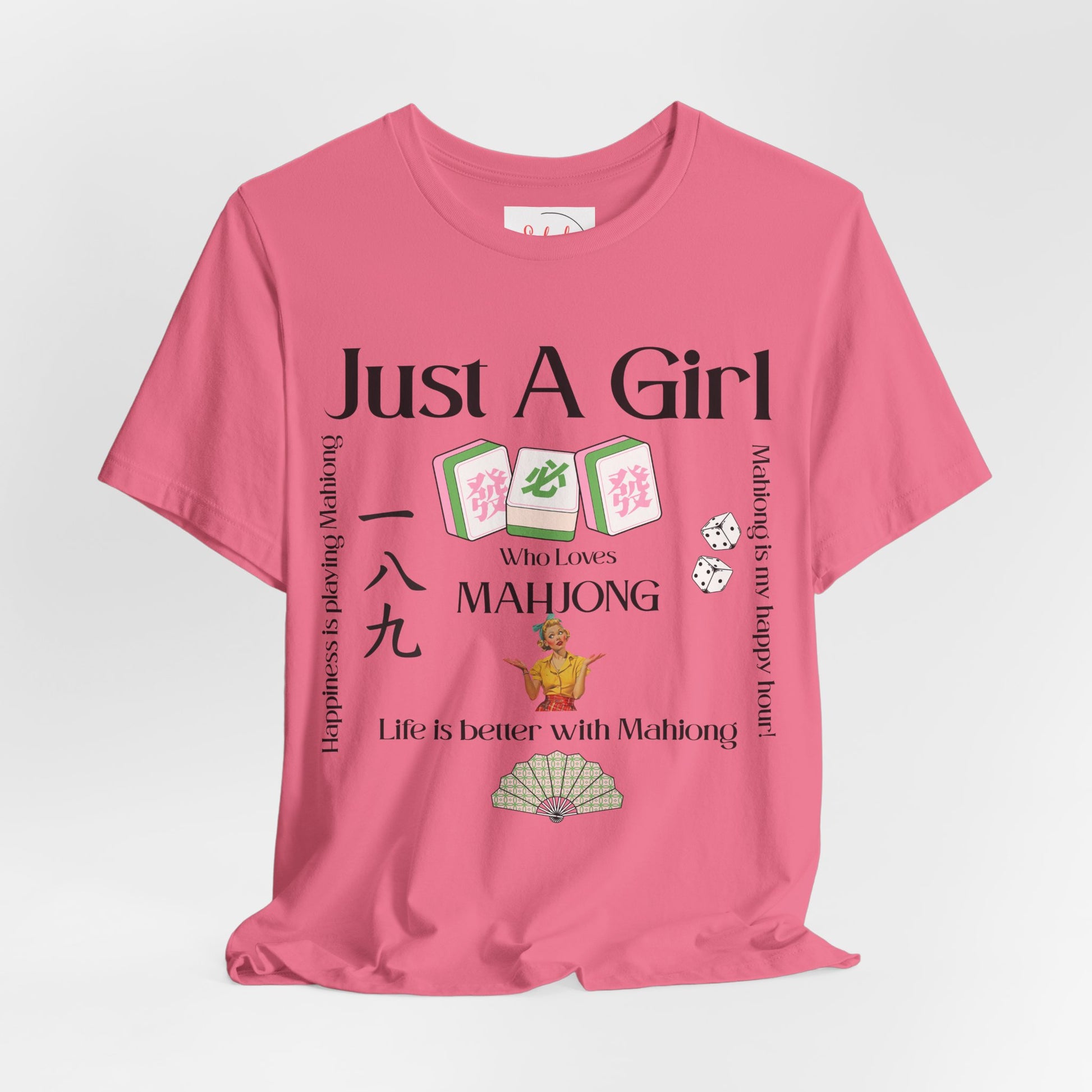 Just A Girl Who Loves Mahjong T-Shirt | Mahjong Tiles, Fan Graphic - Splash of Color Co.