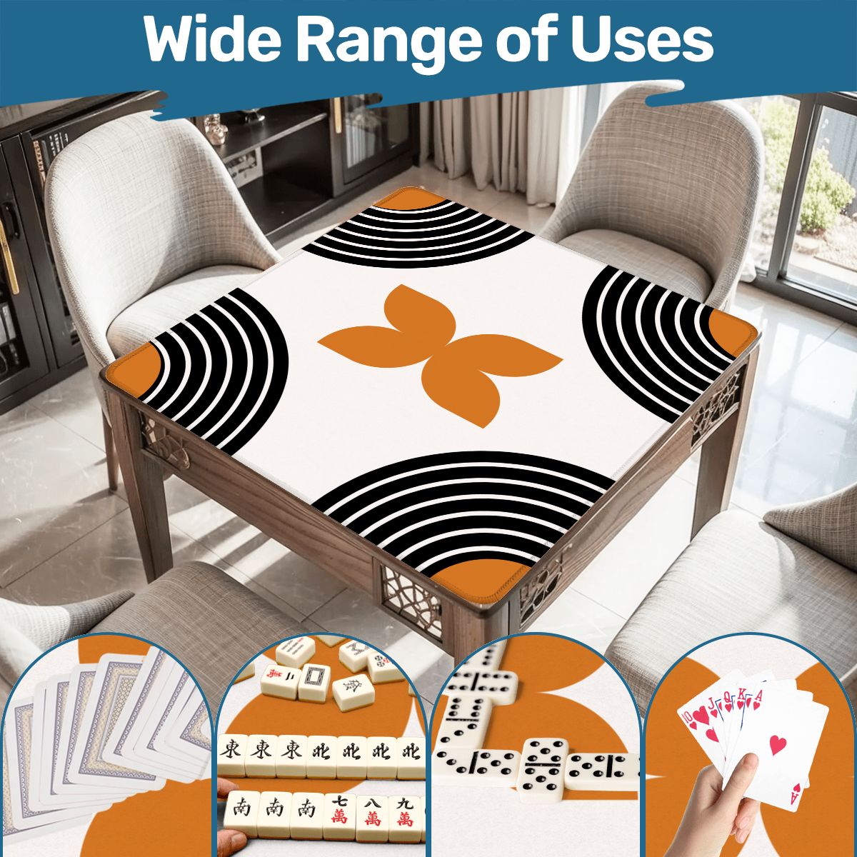 Calm Before Clack Modern Minimalist Geometric Designed Mahjong Mat - Splash of Color Co.