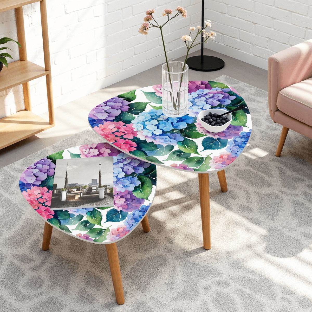 Hydrangea Garden Room Modern Nesting Tables - Splash of Color Co.
