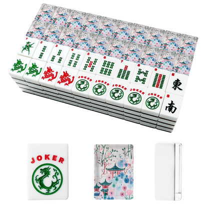 Asian Pagoda American Mahjong Tiles And Carry Case