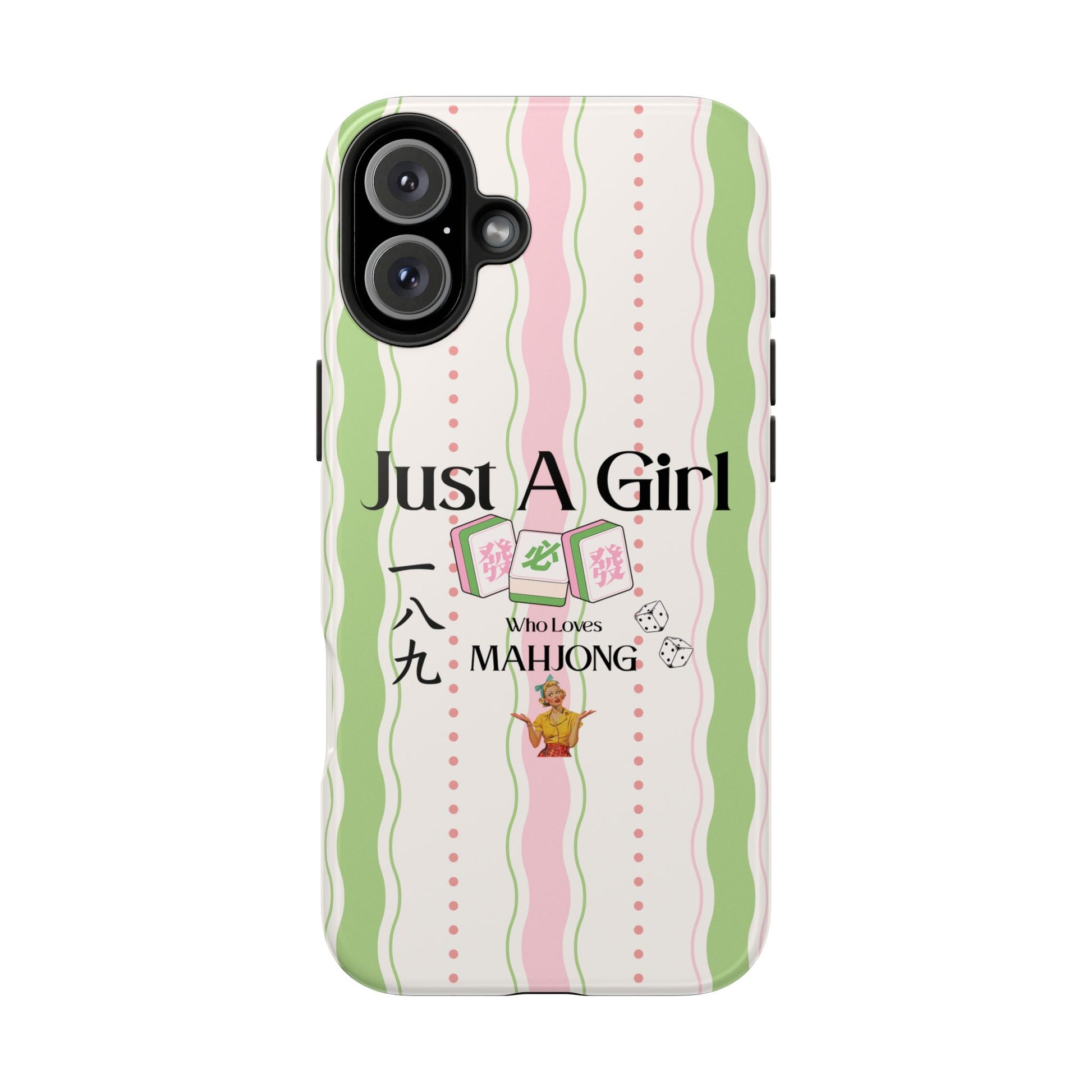 Just A Girl Who Loves Mahjong Phone Case | Mahjong Tiles Pattern - Splash of Color Co.