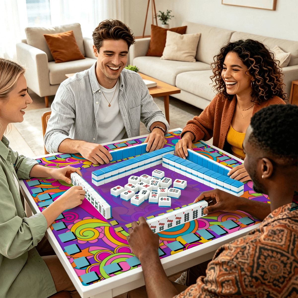 Shroom Boom Modtastic Mahjong Mat Sleek Surface - Splash Of Mahj And Color Co.