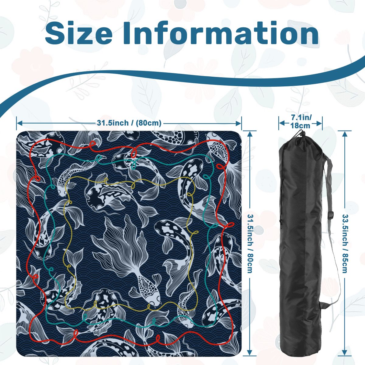 Koi Fish Calling Nautical Mahjong Mat - Splash of Color Co.