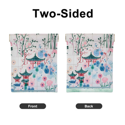 Asian Floral Watercolor Jade Mahjon Leather Dice, Coin Purse - Splash of Color Co.