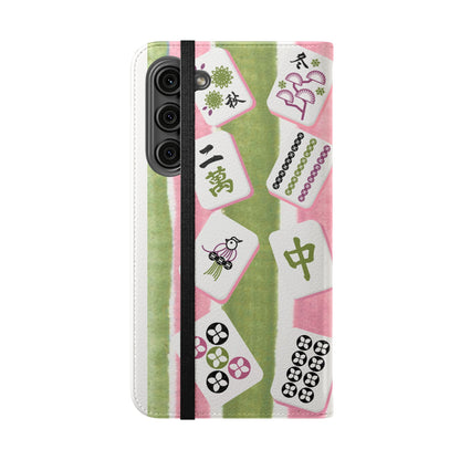 Colorful Mahjong Flip Cases for Phones, Unique Phone Cover, Gift for Gamers, Handheld Device Protection, Stylish Phone Accessory