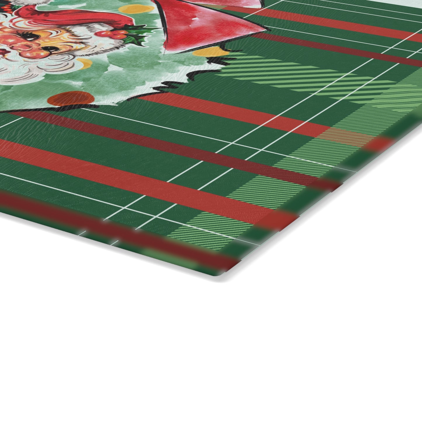 Mahjong Christmas Vintage Santa Glass Cutting Board