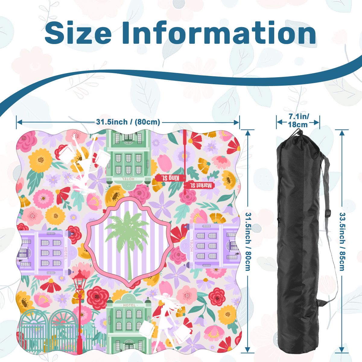 Charleston South Carolina Mahjong Whimsical Scalloped Mahjong Mat - Splash of Color Co.