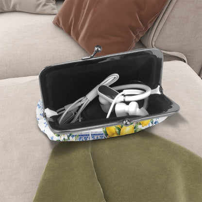 Lemondrops On The Amalfi Women's Leather Kiss Lock Coin Purse