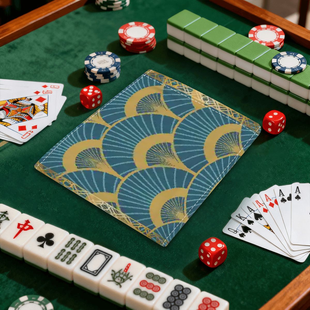 Art Deco Mahjong Lady Luck’s 4 Mahjong Card Holder with Line Finder - Splash of Color Co.