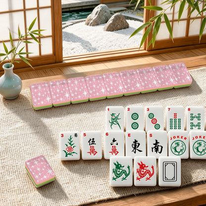 Pink Modtastic Starburst Traditiional 4Layer American Mahjong Tiles Set And Carry Case - Splash Of Mahj And Color Co.