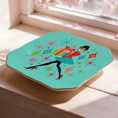 You've Got Mahj Mail Scalloped Ceramic Mahjong Dice Tray new christmas - Splash Of Mahj And Color Co.