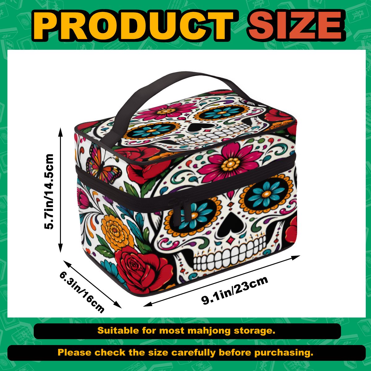 Day Of The Dead Portable Mahjong Tile Bag