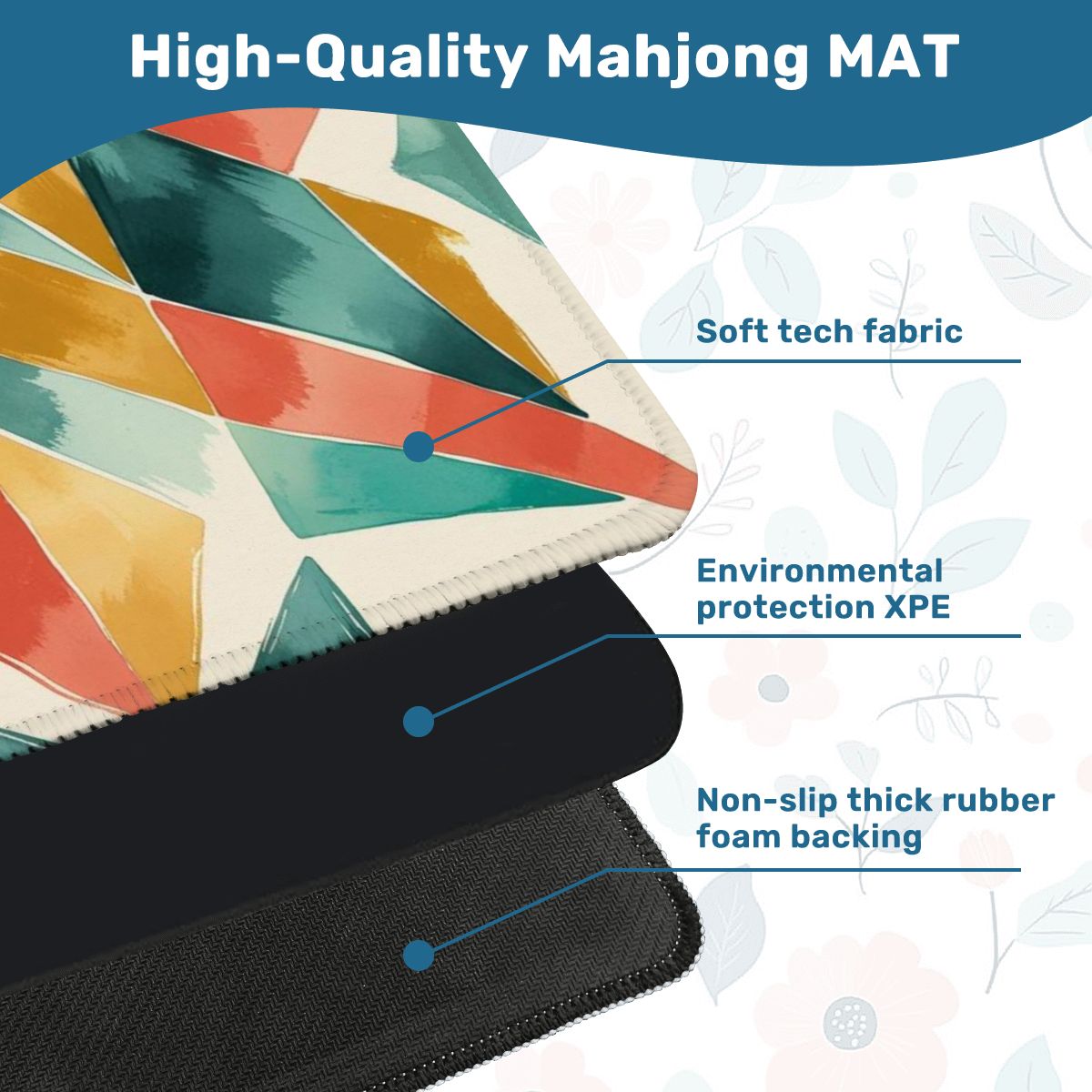 Boho Burst Prism Of Color, Emerald Green, Orange Mahjong Mat - Splash of Color Co.