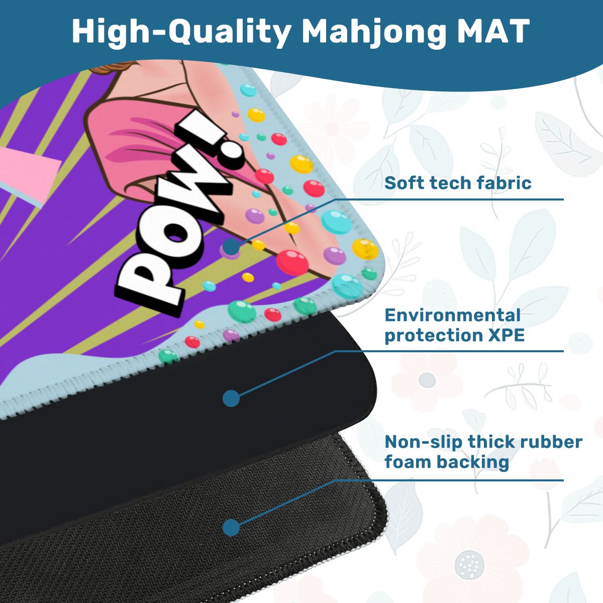 Purple Pop Art Mahjong Mat - Splash of Color Co.