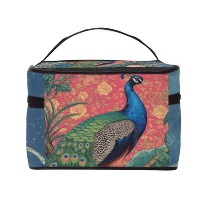 Elegant Peacock Preppy Chinoiserie Portable Mahjong Bag