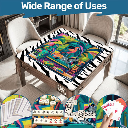 Wild Thang Animal Print Mahjong Mat 33"x33" (Ship Rolled up) - Splash of Color Co.