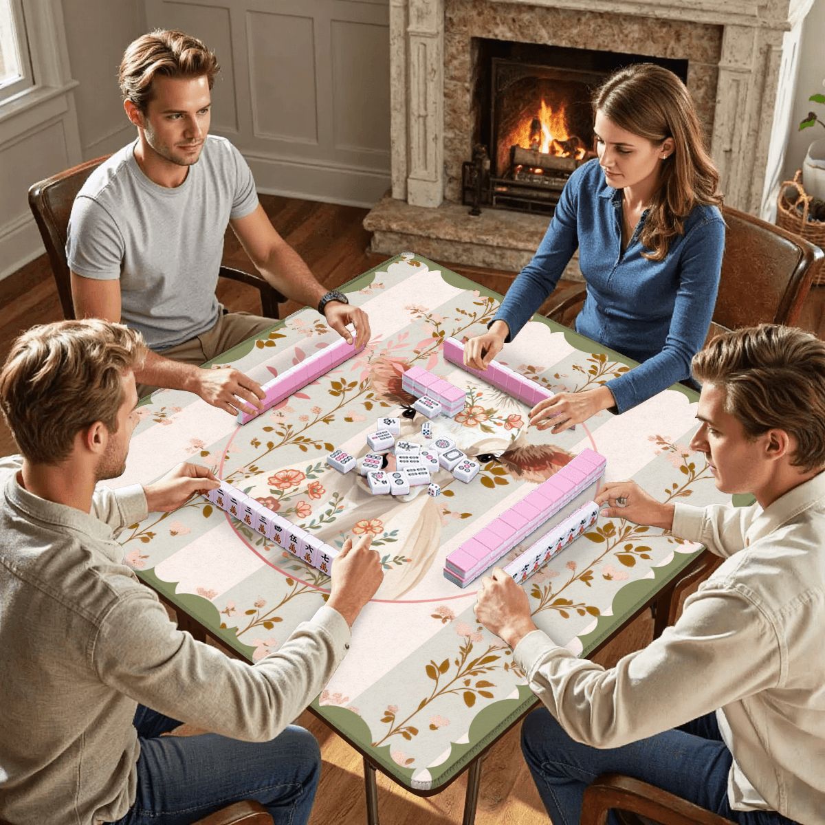 Laugh Until The Cows Come Home Floral Preppy Mahjong Mat - Splash of Color Co.