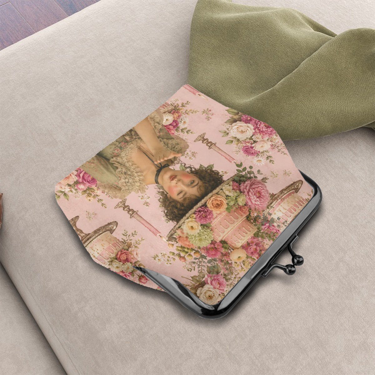 Every Day Is Your Birthday Floral Victorian Women's Leather Kiss Lock Coin Purse - Splash Of Mahj And Color Co.
