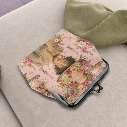 Every Day Is Your Birthday Floral Victorian Women's Leather Kiss Lock Coin Purse - Splash Of Mahj And Color Co.