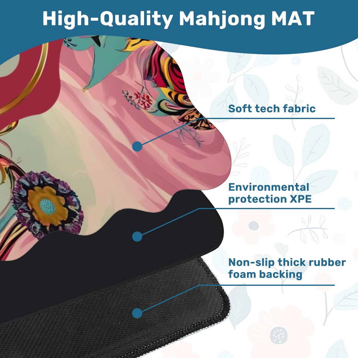 Bohemian Bejeweled Scalloped Mahjong Mat