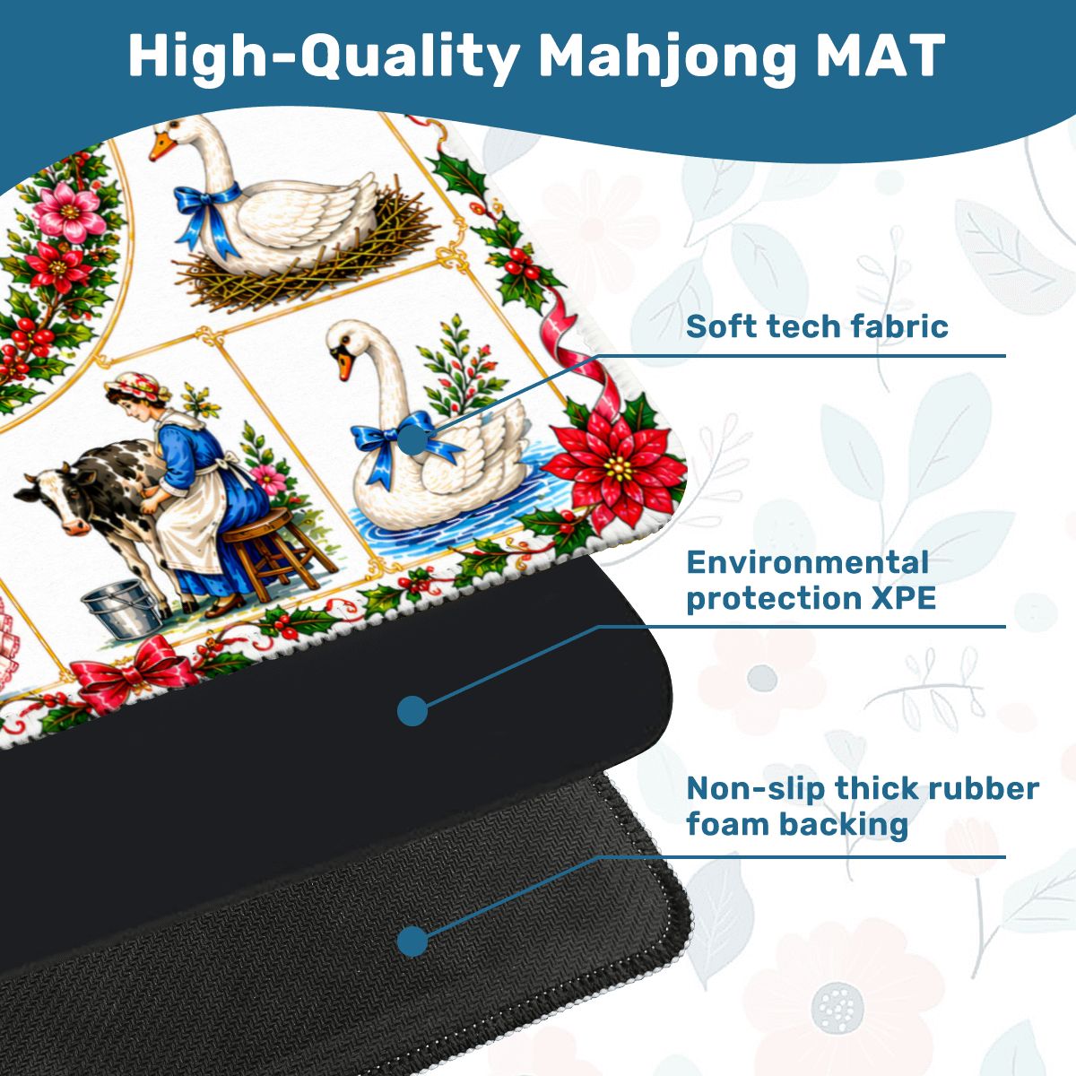 The 12 Days Of Christmas Mahjong Mat