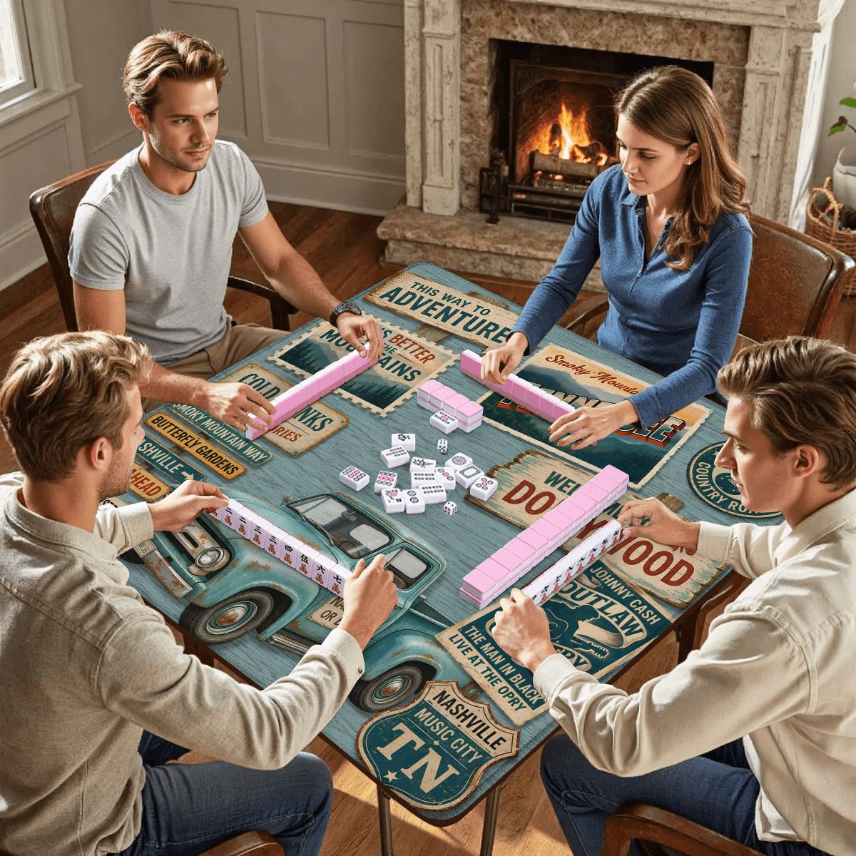 Tennessee State Pride Country Road Mahjong Mat