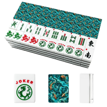 Koi Fish Tranquil Tides Mahjong American Mahjong Tiles And Carry Case - Splash Of Mahj And Color Co.
