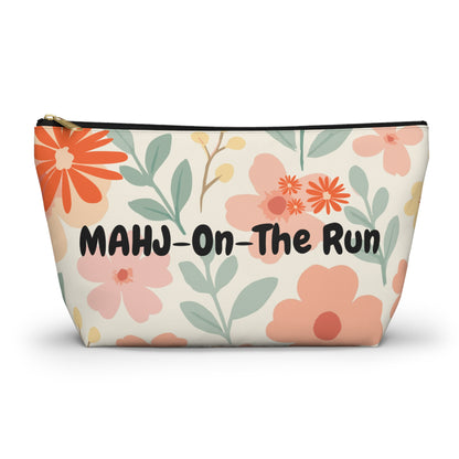 Mahj On The Run Floral Designed Tile Accessory Pouch - Splash of Color Co.