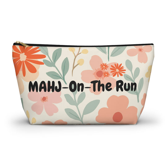 Mahj On The Run Floral Designed Tile Accessory Pouch - Splash of Color Co.