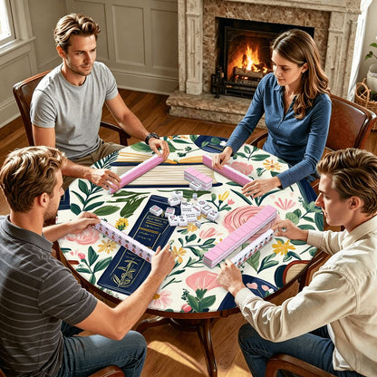 Books And Nooks Round Mahjong Mat