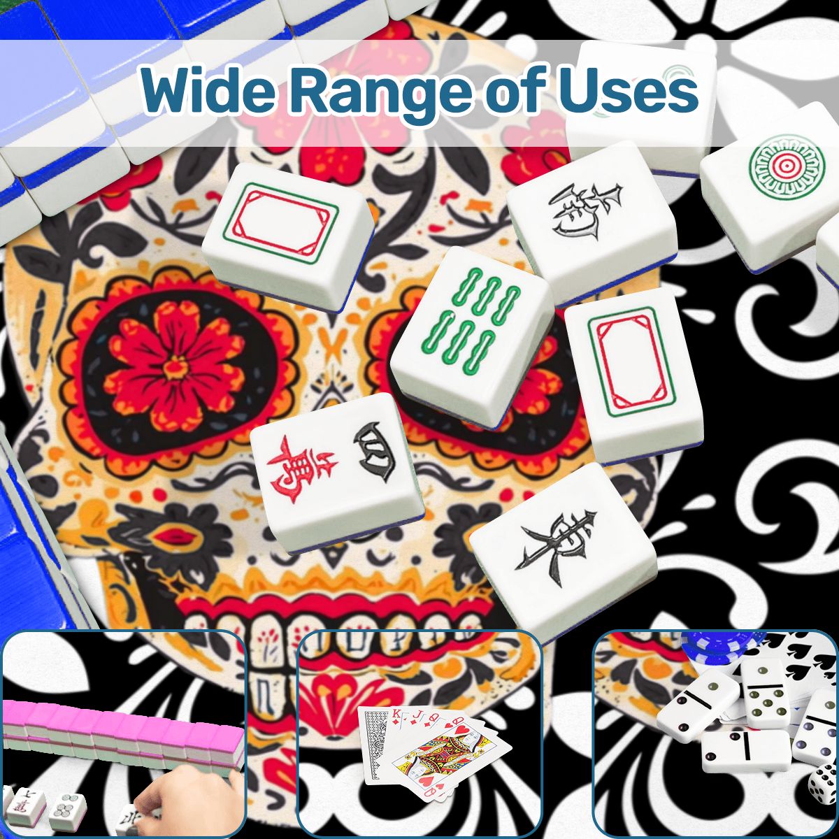 Sugar Skull Mahjong Mat - Splash of Color Co.
