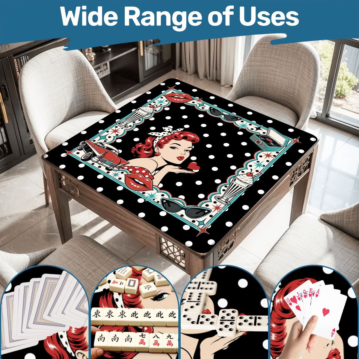 Modcentric 50s Polka Dot Mahjong Mat