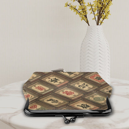 Mahjong Women's Leather Kiss Lock Coin Purse - Splash Of Mahj And Color Co.