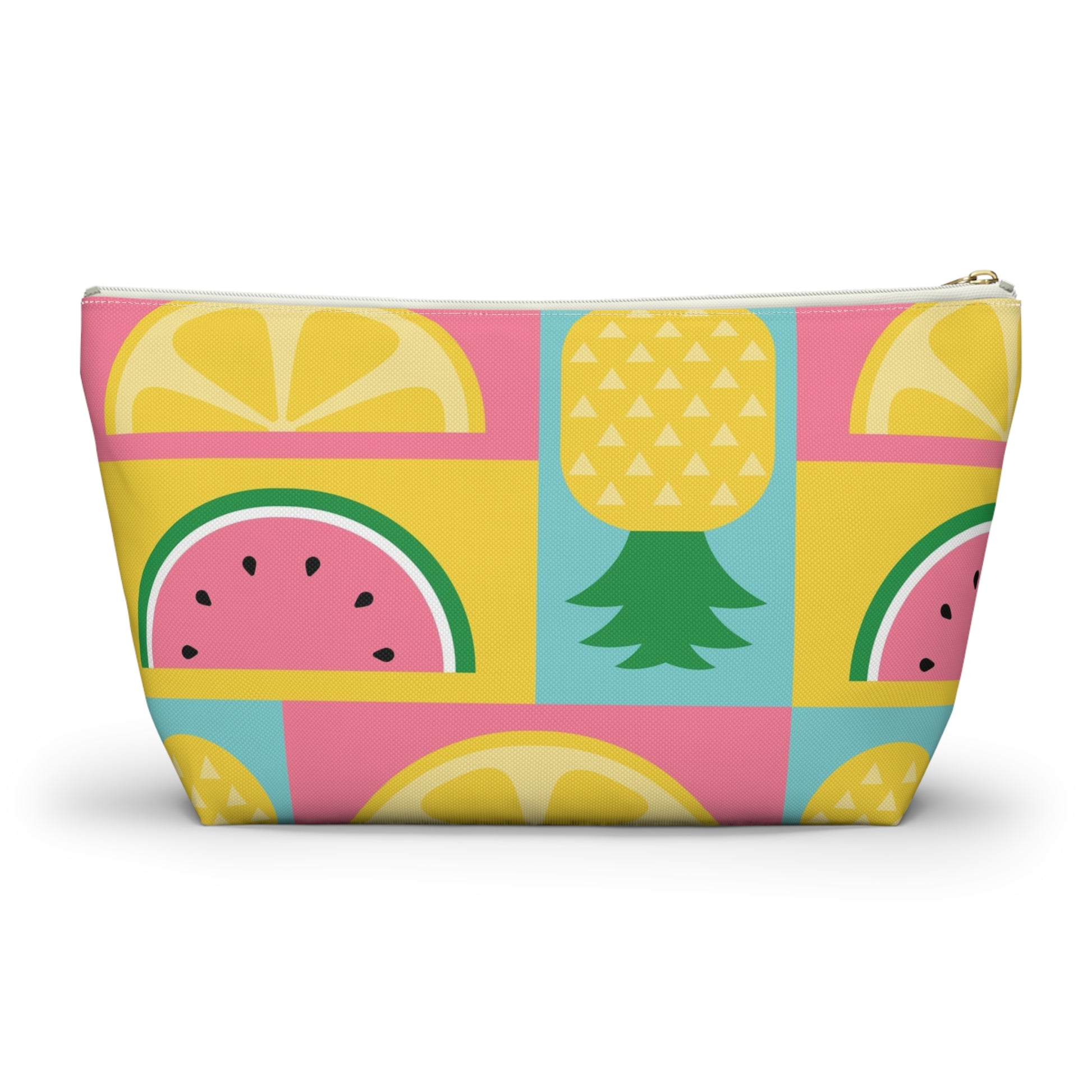 Mahj On The Run Tile Travel Pouch Tropical Fruit Pattern Accessory Pouch - Splash of Color Co.