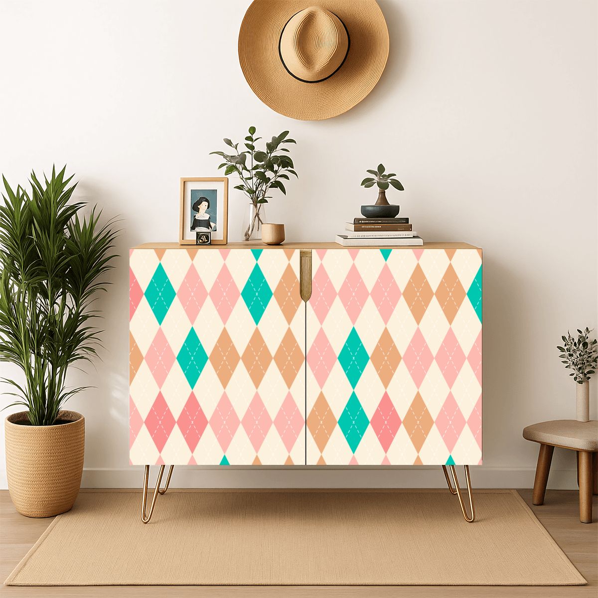 Harlequin Pastel Pretty Mahjong Tiles And Accessories Sideboard Credenza Cabinet - Splash Of Mahj And Color Co.