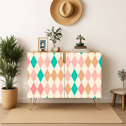 Harlequin Pastel Pretty Mahjong Tiles And Accessories Sideboard Credenza Cabinet - Splash Of Mahj And Color Co.