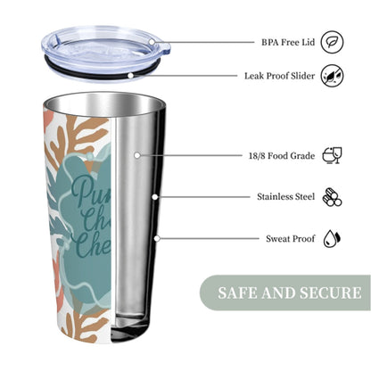 Pung Chow Cheers Mahjong Gift Coral Reef Background Stainless Steel Insulated Tumblers with Lid & Straw