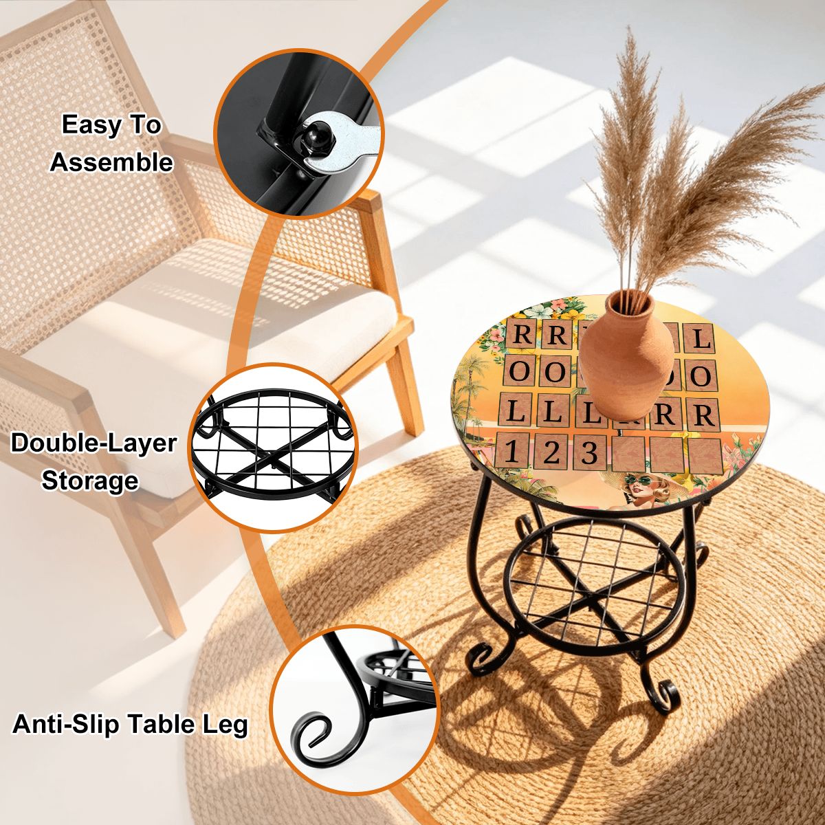 Mahjong Outdoor Solo Play Side Table - Splash of Color Co.