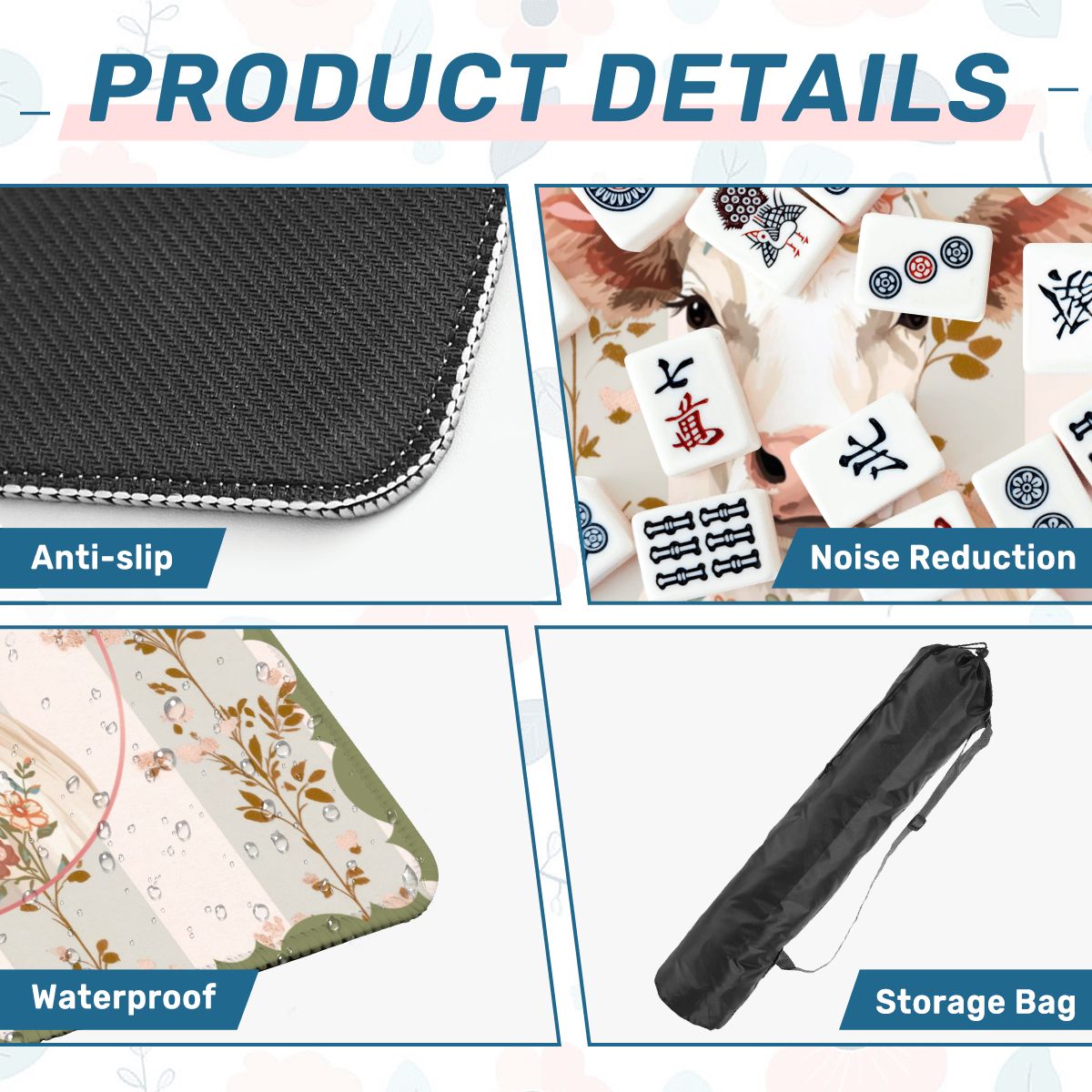 Laugh Until The Cows Come Home Floral Preppy Mahjong Mat - Splash of Color Co.