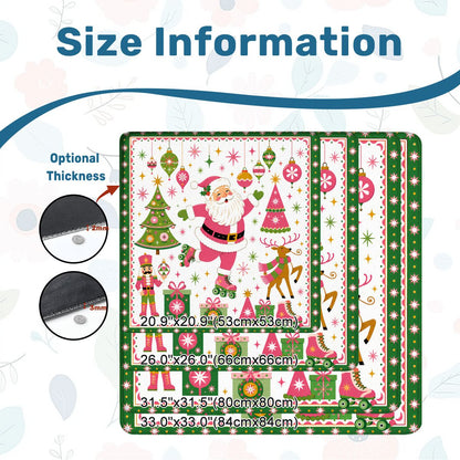 Whimsy Santa Rollerskating, Christmas Mahjong Mat