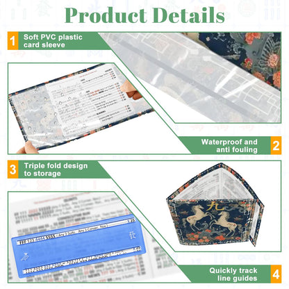 Year Of The Fire Horse 2026 4 Mahjong Card Holder with Line Finder - Splash of Color Co.