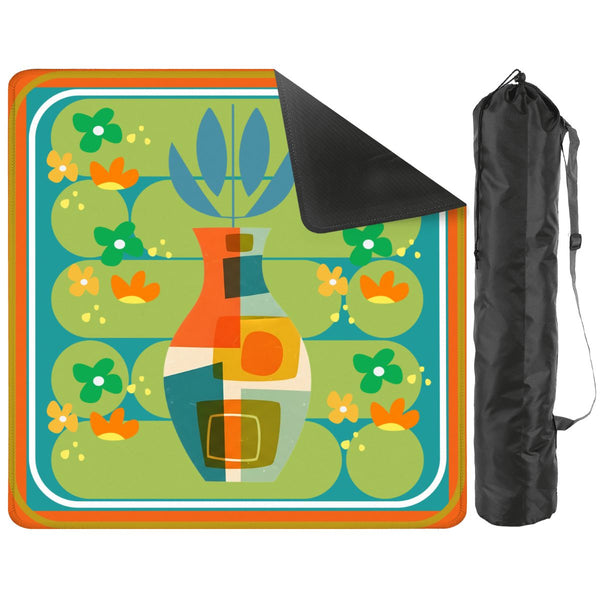 The Modern Four Seasons Mahjong Mat, Orange Teal Green Mahj Mat - Splash of Color Co.