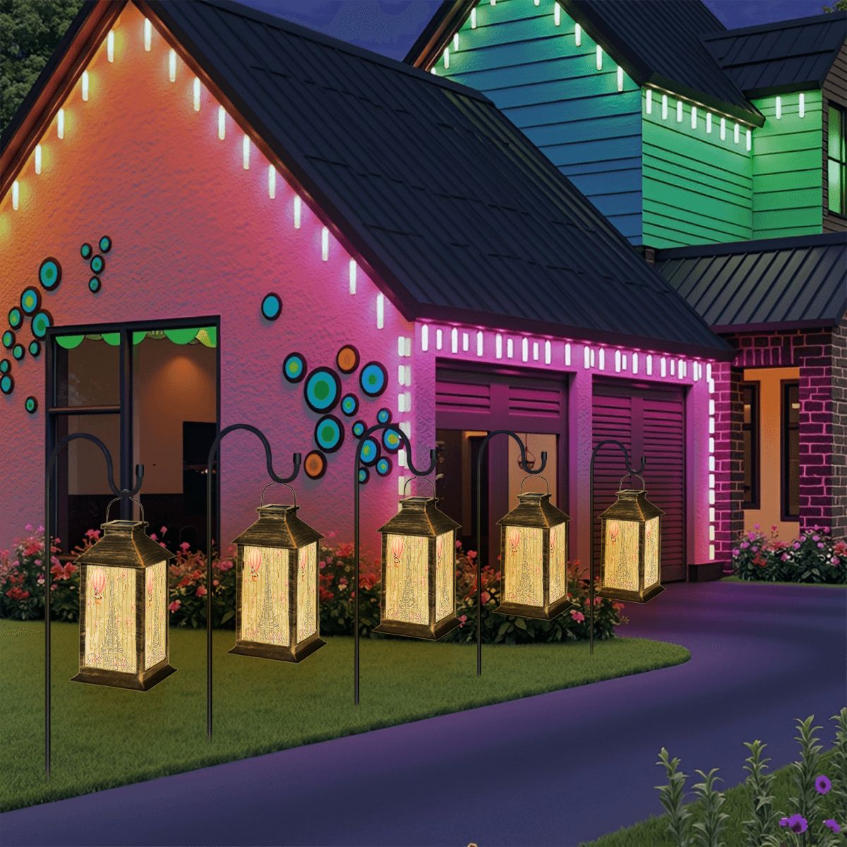 The French Connection Indoor Outdoor Garden Solar Lantern - Splash of Color Co.